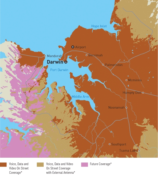 Darwin Coverage Map